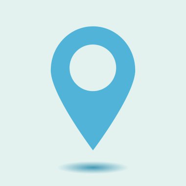 Harita işaretçi simgesi. GPS konumu sembolü. Düz tasarım stili. Vektör Eps 10.
