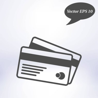Vektör kredi kartları simgesi. Düz tasarım stili. EPS 10.