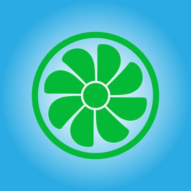 Egzoz vantilatörü simgesi. Havalandırma sembolü.