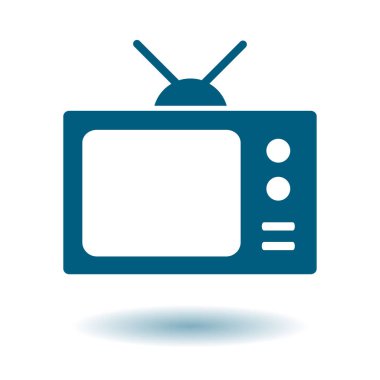 TV simgesi. Düz tasarım stili. Vektör Eps 10. 