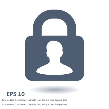 Kullanıcı oturum açma kimlik doğrulama simgesi. Düz tasarım stili. Vektör Eps10.