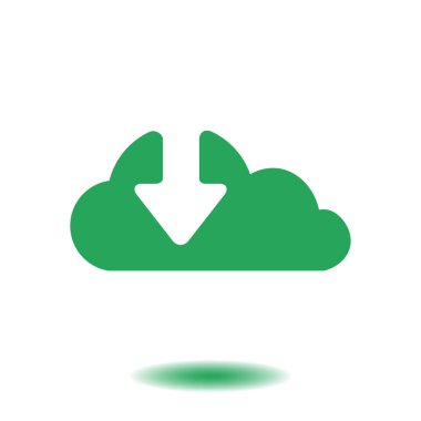 Bulut simgesinden indirin. Düğme yükleyin. Yük sembolü.