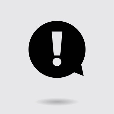 Ünlem işareti. Tehlike uyarı sembolü. Düz tasarım stili. Vektör.