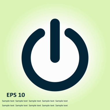 Güç işareti simgesi. Düz tasarım stili.  