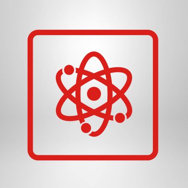Atom işareti simbol. Atom parçası simgesi.