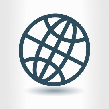 Küre simgesi. Düz tasarım.