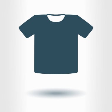 T-shirt işareti simgesi. Giysi sembolü. Düz tasarım stili.