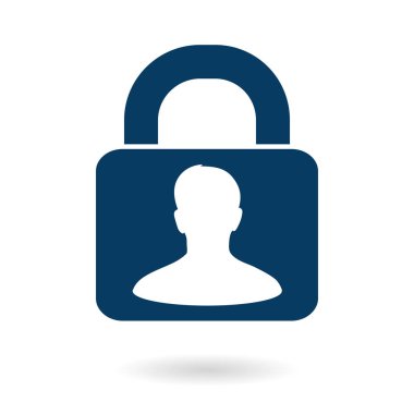 Kullanıcı oturum açma kimlik doğrulama simgesi. Düz tasarım stili. Vektör Eps10.