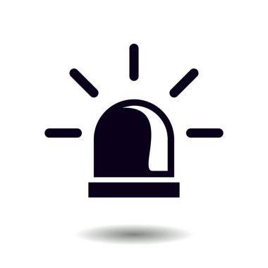 Polis tek simge. Alarm güç düğmesi. Polis seslenmek düğme. 