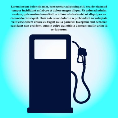 Benzin pompa meme işareti. Benzin istasyonu simgesi. Düz tasarım stili.