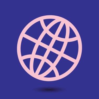 Küre simgesi. Düz tasarım.