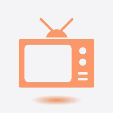 TV simgesi. Düz tasarım stili. Vektör Eps 10. 
