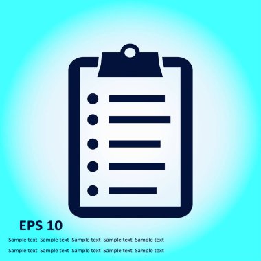 Listesi vektör simgesini denetleyin. Düz tasarım.