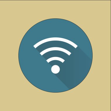 WiFi sembolü. Vektör kablosuz ağ kutsal kişilerin resmi. Düz tasarım