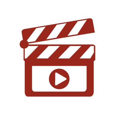 Film yapımcısı clapper kurulu simgesi. Düz tasarım stili.