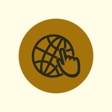 Küre simgesi. Düz tasarım.