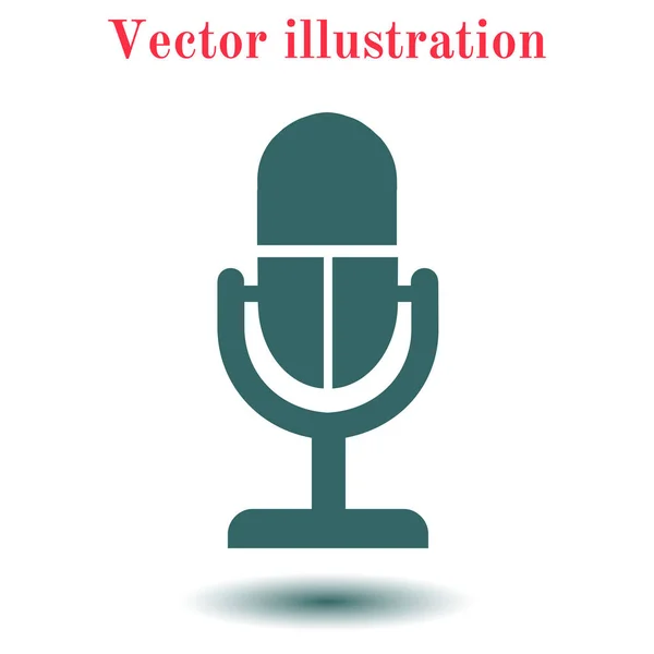 Ikona Mikrofonu Symbol Mluvčího Živá Hudba Plochý Design Vektor Eps — Stockový vektor