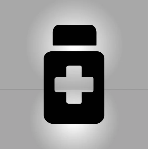 Drugs Ondertekenen Pictogram Pak Met Pillen Platte Ontwerpstijl Vector Eps — Stockvector