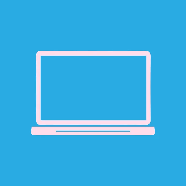 Laptop Pictogram Platte Ontwerp Stijl Vector Eps Vectorillustratie — Stockvector