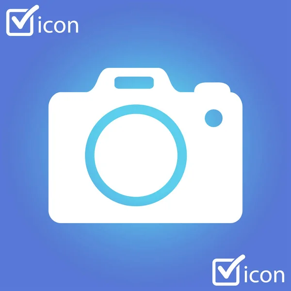 Foto Kamera Symbol Dslr Kamera Zeichen Symbol Digitalkamera Flacher Designstil — Stockvektor