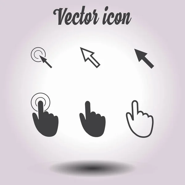 Icônes Pointeur Curseur Souris Main Flèche Cliquez Sur Appuyer Toucher — Image vectorielle