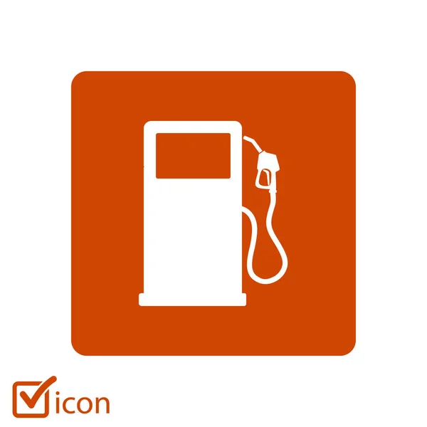 Gasoline Pump Nozzle Sign Gas Station Icon Flat Design Style — Stock Vector