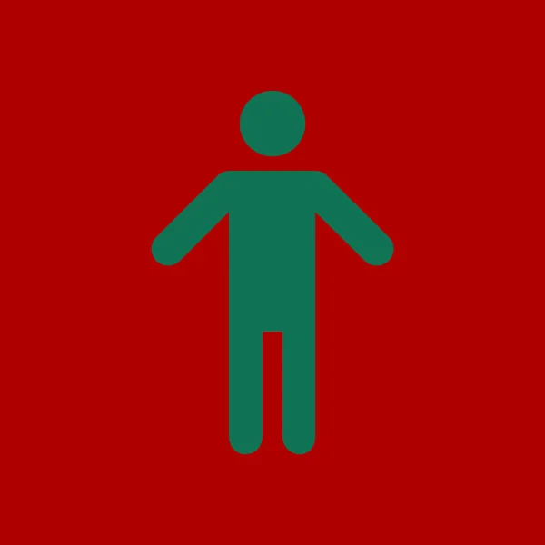 Ikona Znamení Lidského Muže Symbol Člověka Záchod Pro Muže Plochý — Stockový vektor
