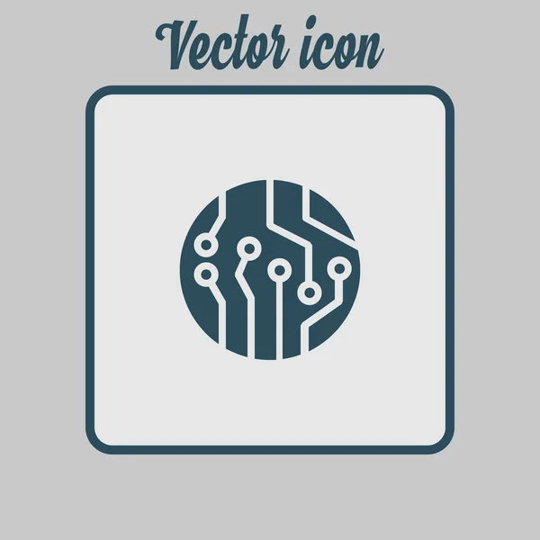 Иконка Доске Технологическая Схема Квадратный Символ Плоский Дизайн — стоковый вектор