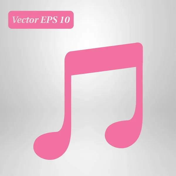 Icono Nota Musical Símbolo Musical Estilo Diseño Plano — Vector de stock
