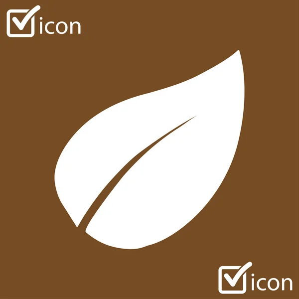 Leaf Ikonen Fräsch Naturlig Produkt Ekologisk Produktsymbol Platt Designstil — Stock vektor