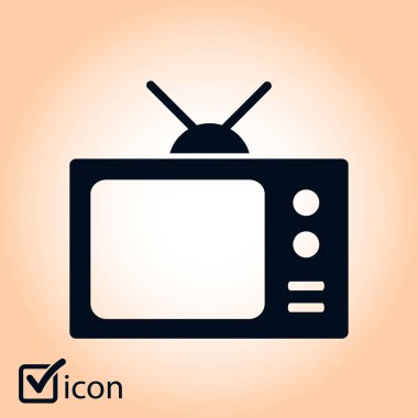 TV simgesi. Düz tasarım stili. Vektör Eps 10. 