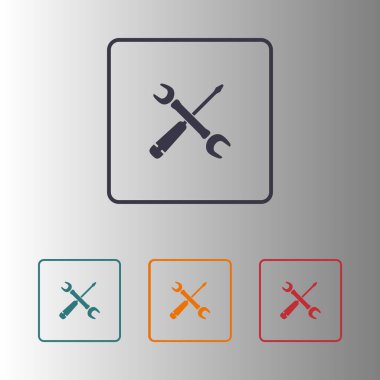 Onarım simgesi. Hizmet erkek. Araçlar singn. Düz tasarım stili.