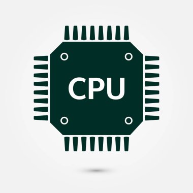 Devre kartı simgesi. Teknoloji düzeni kare simgesi. Düz tasarım stili.