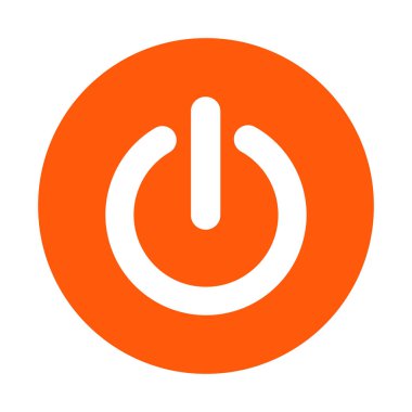 Güç işareti simgesi. Düz tasarım stili.  