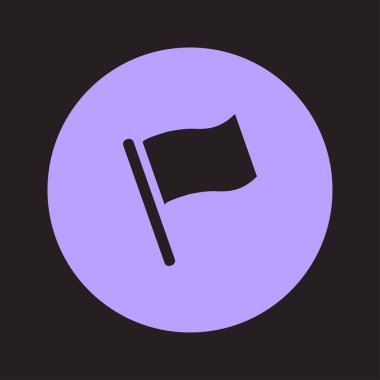 Bayrak simgesi. Yer belirleyici sembol. Düz tasarım biçimi.