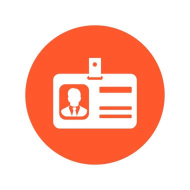 Kimlik kartı simgesi. Düz tasarım stili. EPS 10.