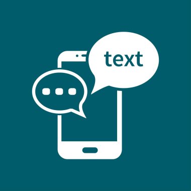 Mobil sohbet simgesi. Cep telefonu Web sohbet ve iletişim temsil eden.