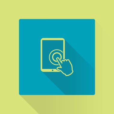 Değmek perde tablet Pc işareti simgesi. El işaretçi simgesi. 