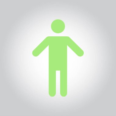 İnsan erkek işaret simgesi. Erkek Sembolü. Erkekler tuvaleti. Düz stil. EPS 10.