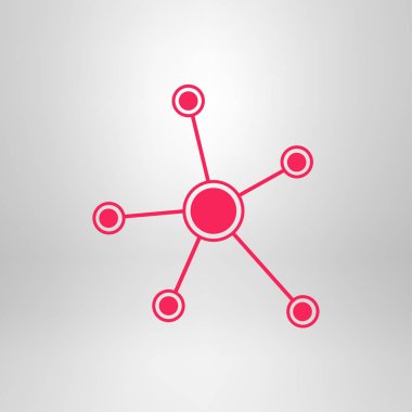 Sosyal ağ tek simge. Küresel teknoloji veya sosyal ağ.