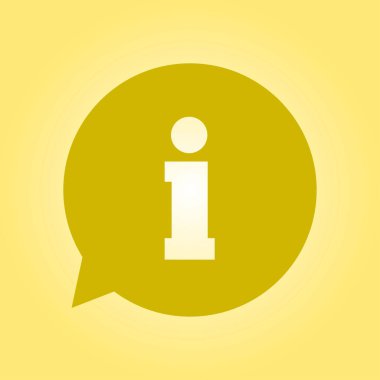 Bilgi işareti simgesi. Bilgi: konuşma balonu sembolü, vektör çizim 