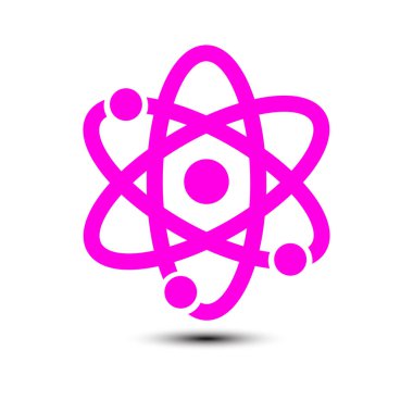 Atom işareti simbol. Atom parçası simgesi.
