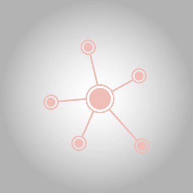 Sosyal ağ tek simge. Küresel teknoloji veya sosyal ağ.