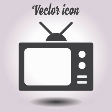 TV simgesi. Düz tasarım stili. Vektör Eps 10. 