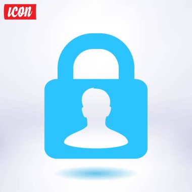 Kullanıcı oturum açma kimlik doğrulama simgesi. Düz tasarım stili. Vektör Eps10.