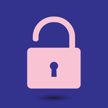 Simgesini kilidini. Düz tasarım stili. Vektör Eps10 