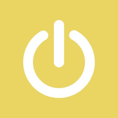 Güç işareti simgesi. Düz tasarım stili.  