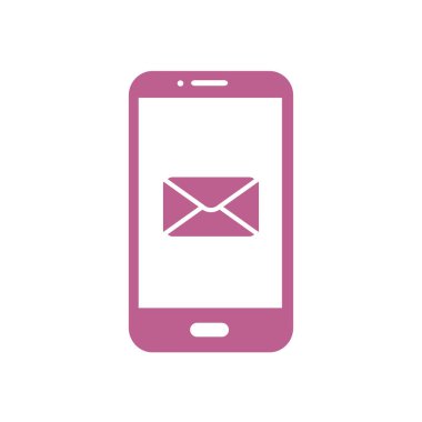 Akıllı telefon e- postası veya SMS simgesi. Mobil posta imzası simgesi.