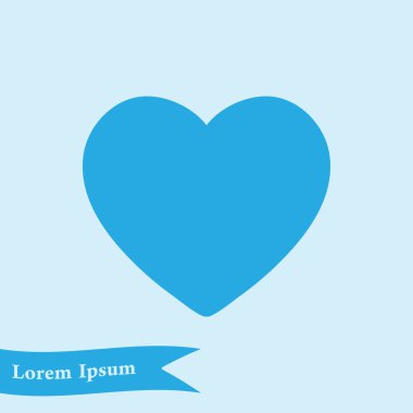 Sevgililer günü, düz kalp simgesi, vektör çizim 