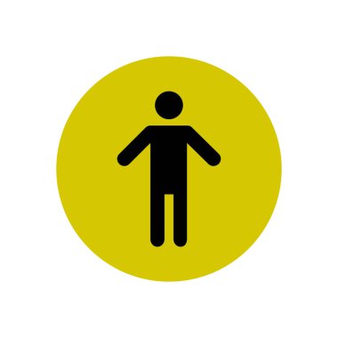 İnsan erkek işaret simgesi. Erkek Sembolü. Erkekler tuvaleti. Düz stil. EPS 10.